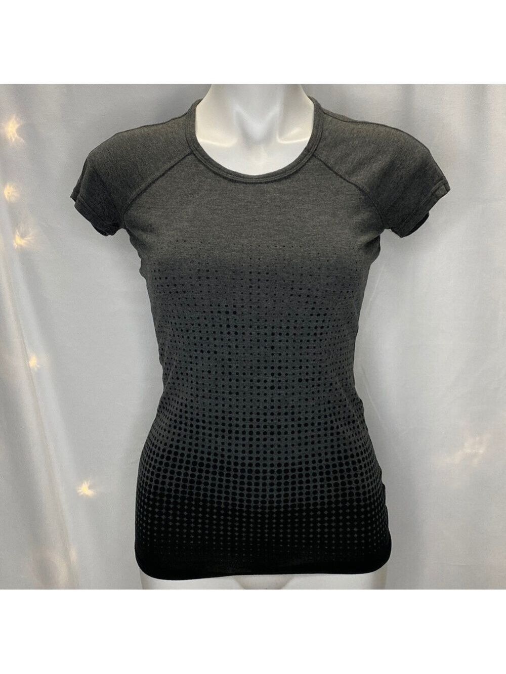 Athleta Gray Ombre Life Force Workout Top Shirt XXS
